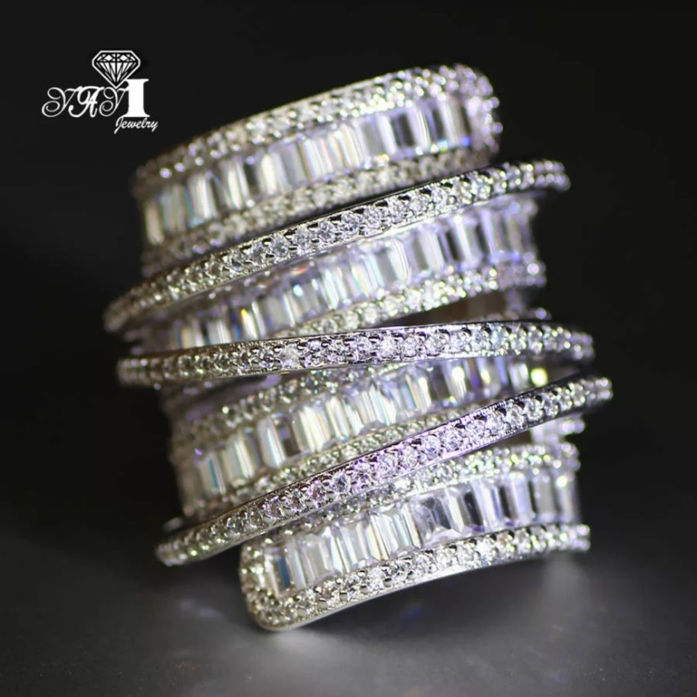 Luxury 925 Sterling Silver Shinning Princess Ring - Picture 5 of 15